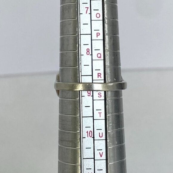 Silver Plated 8MM Cubic Zirconia Circle Bar Band Ring Size 8.75 - Picture 9 of 16